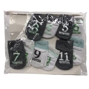 GERTEX 10-Pairs Infant Anklet Socks With Months Sz: 1-6Mos, 7Mos-1Y Soft